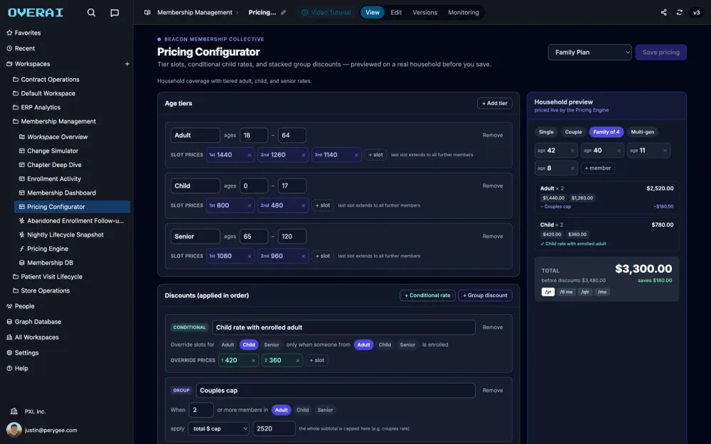 pricing configurator