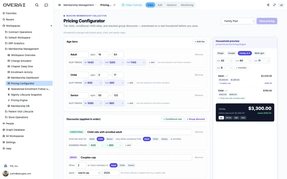 pricing configurator