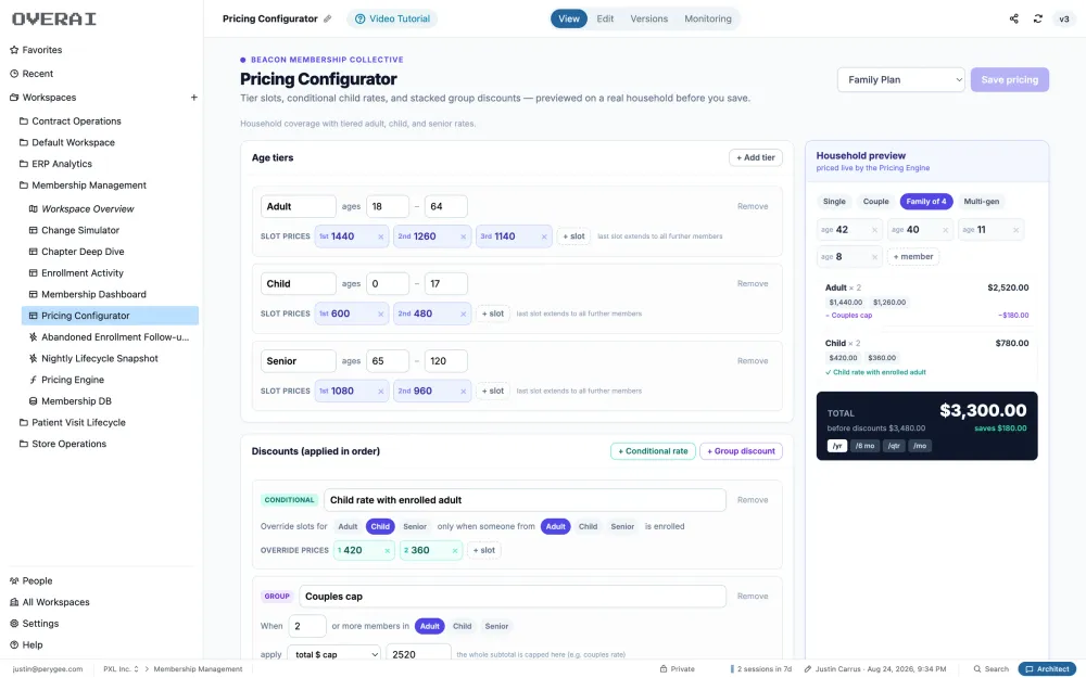 pricing configurator