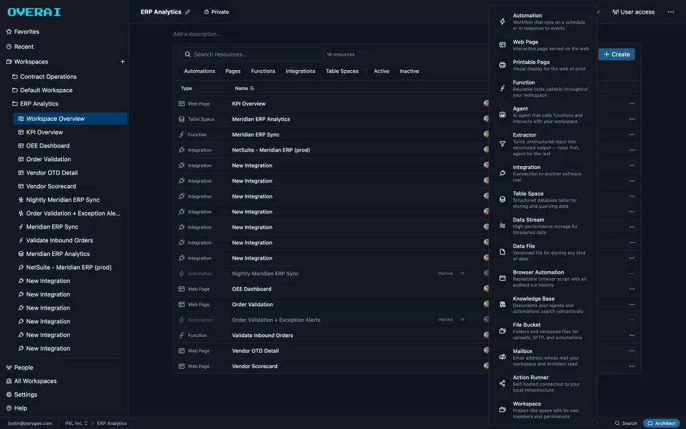 create menu