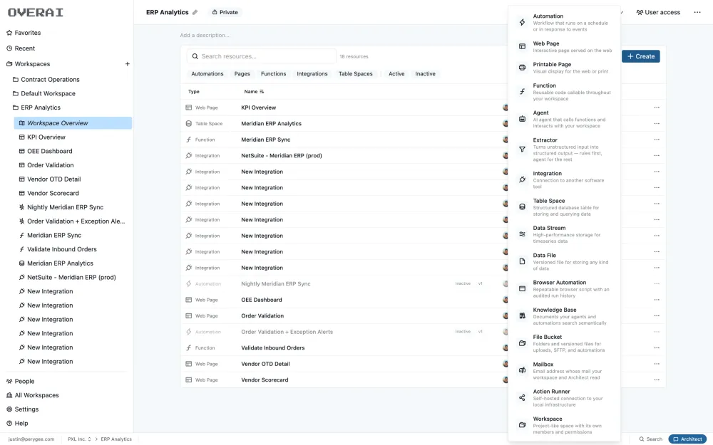 create menu