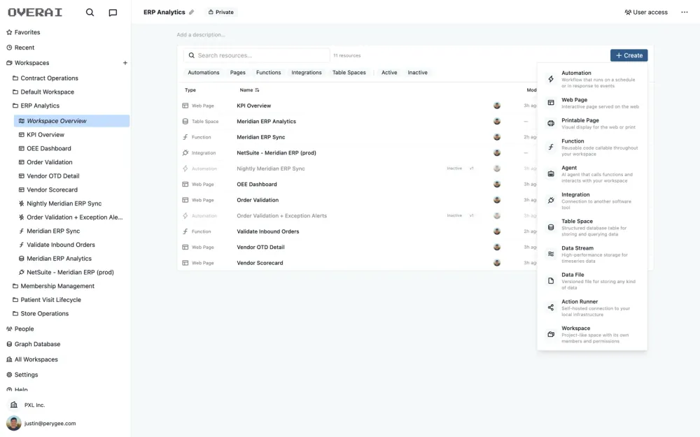 create menu